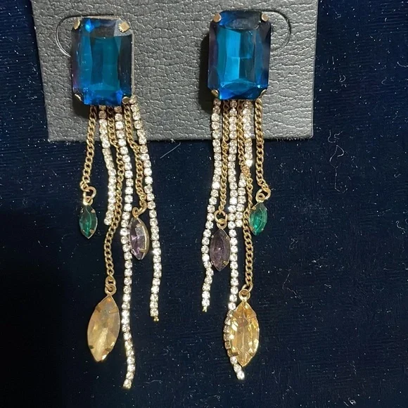 Steve Madden Earrings Colorful Dangle Bling Earrings Sold Out in Stores 🆕 💎 - Picture 8 of 11